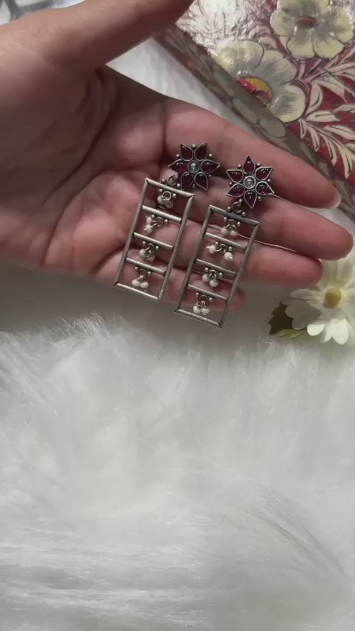 megh-mala-silver-oxidised-earrings